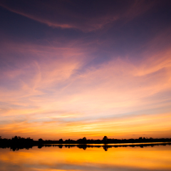 colorful dramatic sky with cloud at sunset