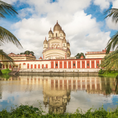 KOLKATA, INDIA - JULY 15, 2017: The Dakshineswar kali hindu temple in Kolkata