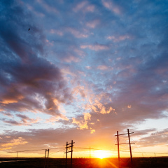 Sunset of Beautiful Summer Hailar, Hulunbuir, Inner Mongolia, China.