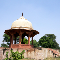 Ram Bagh at Agra. Ram Bagh is the oldest Mughal Garden in India, originally founded by the Mughal emperor Babur in 1528. 