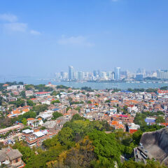 Xiamen aerial view from Gulang-yu Island, China