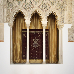 Toledo, Spain, May, 10, 2017. Sinagoga del Transito (synagogue) interior, Toledo, Spain. This is an example of Jew culture in Spain