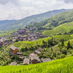 Longji Rice terraces on Yaoshan Mountain in Guangxi, China
