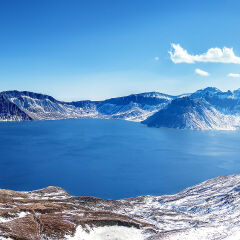 长白山天池冬天全景