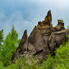 Small peak at the  Canyon Pumice Forest Scenic Spot, Changbaishan National Nature Reserve, Jilin, China.