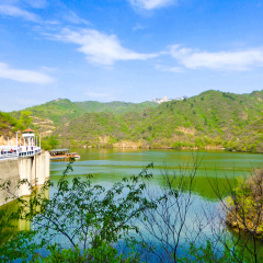 Huanghuacheng Great Wall view in Bejing China on a sunny day.