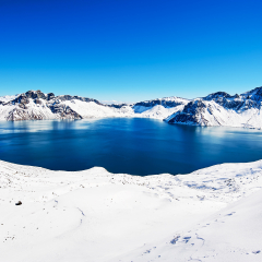 Heaudio-videoen Pool panorama of Changbai mountain of China.