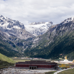 Famous Dzogchen Buddhist Monastery in Kham. Dege County, Garze Tibetan Autonomous Prefecture. Sichuan, China.