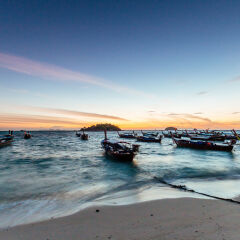 Long tailed boat in tropical Asian paradise (Thailand).