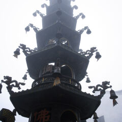 中国,安徽省,九华山,尖塔,肉身宝殿