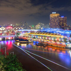 Singapore Clarke Quay during blue hour