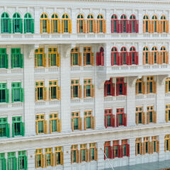 Colorful windows of MICA Building (Ministry of Information, Communications and the Arts), Singapore