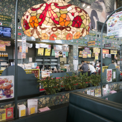 Hakodate, Hokkaido/Japan - March 2016: Inside Lucky Pierrot Hamburgers, a Famous Japanese Fast Food Restaurant