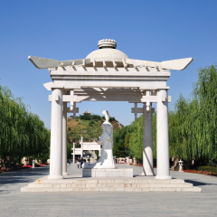 HOHHOT, CHINA - OCTOBER 10, 2012: The statues of Wang Zhaojun in Zhaojun Tomb Scenic Spot, Hohhot, Zhaojun Tomb is one of the tourist attraction in Inner Mongolia, China.