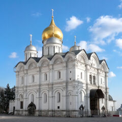 Cathedral of the Archangel located in "Cathedral Square" inside Moscow's Kremlin in Russia