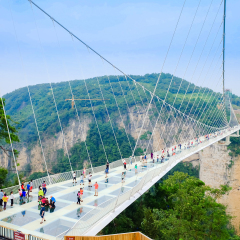 Zhangjiajie,China-September 04,2016 : Zhangjiajie's National Forest Park The Grand Canyon of Zhangjiajie skywalk Glass-bottom Bridge