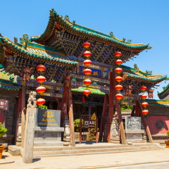 PINGYAO,SHANXI/CHINA-MAY12:  City God Temple main gate on May 12, 2015 in Pingyao, Shanxi, China. The ancient city of Pingyao is one of famous tourism destination in China. 