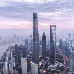 three giants in Lujiazui district, Shanghai
