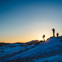 夕阳下的摄影师