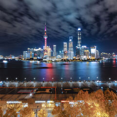 上海罗斯福饭店视角的夜景