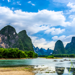The beautiful landscape of the Lijiang River in Guilin