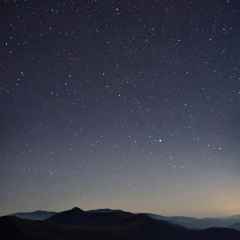 Amazing Star Night and cloudy mountains panorama