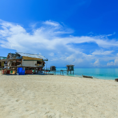 beautiful beach at Mantabuan Island, Samporna Sabah