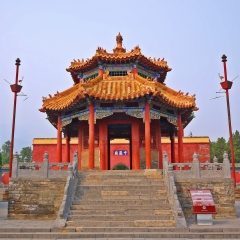 DENGFENG, CHINA - SEPTEMBER 29: Zhongyue temple on September 29, 2013 in Henan, China. It is the largest and best-preserved existing ancient temple architectural complex on Songshan Mountain. 