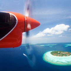 Aerial view of Maldive islands