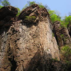 This is China henan luoyang Diane meishan world geological park, longtan gorge scenic waterfall and running water.
