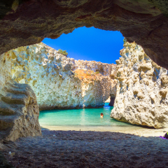 Cave of Papafragas Milos, Cyclades Greece