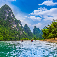 The beautiful landscape of the Lijiang River in Guilin