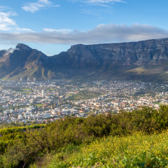Nice view in the morning from Signal Hill zo Table Mountain in Cape Town (overlooking a part of the city)
