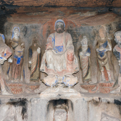 BIN, CHINA - NOV 1 2014: Bin County Cave Temple(UNESCO World heritage site). a famous Temple in Bin County, Shaanxi, China.