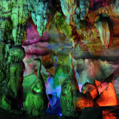 NANCHANG CHINA-May 30, 2013, the landscape visitors cave in Chongyi County of Jiangxi province Nie crane shot rock cave group.