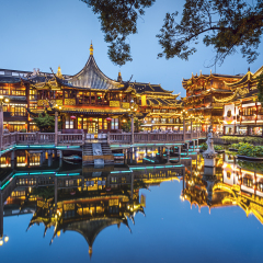 Shanghai, China at Yuyuan Gardens.