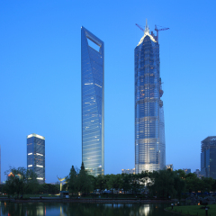 Shanghai pudong lujiazui skyscrapers