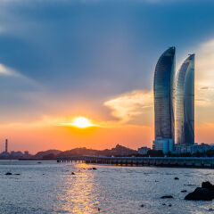 Tower of Xiamen in the sunset