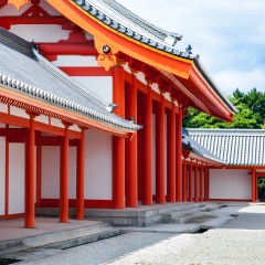 Inside the Imperial Palace courtyard in Kyoto, Japan