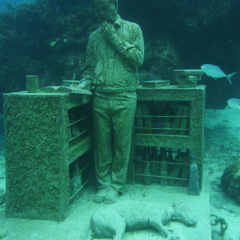 Statue under water