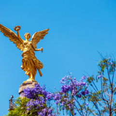 Golden colored Angel of Independence in Mexico City