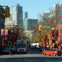 Street scene in Chinatown Vancouver, B.C. Canada.