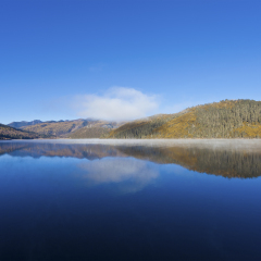 Shudu lake in Autumn. Pudacuo National Park in Yunnan Province, China.