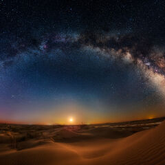 内蒙古库布齐沙漠银河拱桥