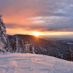 Grouse Mountain Winter sunrise, Vancouver, BC, Canada