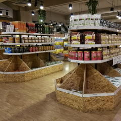 Georgetown penang Malaysia. August 10, 2018. Unique shelving design for an upscale supermarket at Penang Times Square shopping mall. 