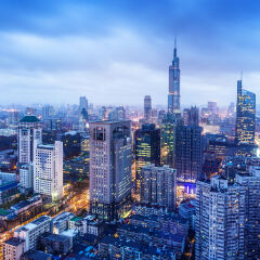 Nanjing skyline at night