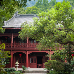 The prayer hall of Lingyin temple, Hangzhou, China.