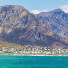Coastal town of Hermanus and beautiful mountains, South Africa