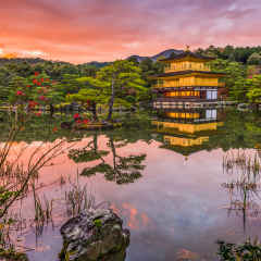Kinkakuji Temple in Kyoto, Japan.